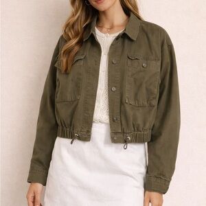 No Boundaries Utility Jacket in Olive